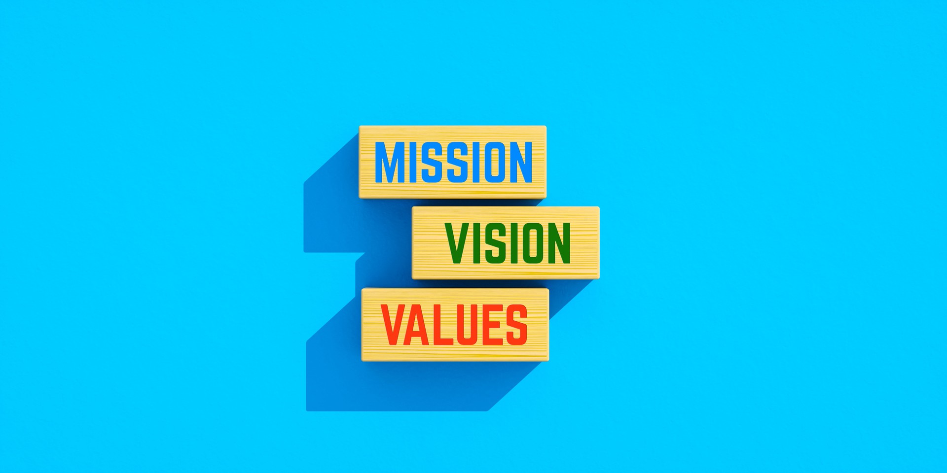 Mission Vision Values Business Strategy Concept Blocks